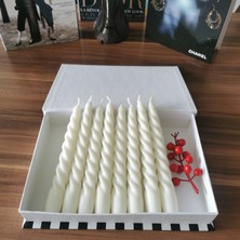 Iv Candles Homedecor Beyaz 3'lü Burgulu Şamdan Mumu