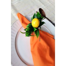 Emtory Home 6 Adet Hasır Halkalı Otantik Limonlu Peçete Yüzüğü