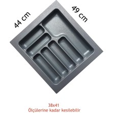 Starax Gri Renk Çekmece Içi Düzenleyici Kaşıklık S-2285 / 44X49 cm