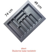 Starax Gri Renk Çekmece Içi Düzenleyici Kaşıklık S-2289 / 74X49 cm