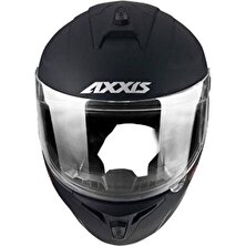 Axxis Draken Solid Mat Siyah Full Face - Şeffaf Cam