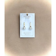Kuvars Atalier Gold Pearl Ball Çelik Küpe
