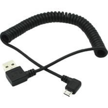 Nanlly 2 Adet 90 ° Açılı Sarmal USB 2.0 Erkek - Mikro 5pin Yay Kablosu (Yurt Dışından)