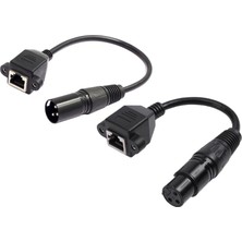 Nanlly 1paır 3 Pın Xlr - Rj 45 Erkek Kadın Adaptör Kabloları Dmx Con Denetleyicisi (Yurt Dışından)