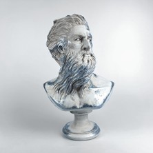 Hedgehog Art Shop Poseidon 'silver Moss' Dekoratif Heykel, Pop Art Roma Yunan Heykelleri