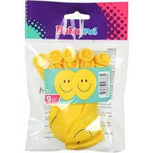 Balonevi TGY7832 Gülen Yüz Baskılı Balon 12 Inç 9lu -Balonevi