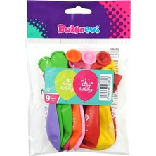 Balonevi THB7818 Happy Birthday Baskılı Balon 12 Inç 9lu -Balonevi