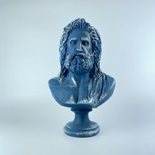 Hedgehog Art Shop Zeus 'silver Tone' Dekoratif Heykel, Pop Art Roma Yunan Heykelleri