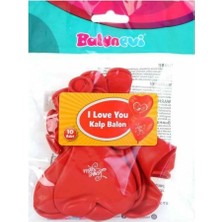Balonevi TKP8778 4+1 Kalp Balon Kırmızı 12 Inç 10LU -Balonevi