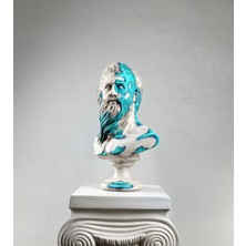 Hedgehog Art Shop Poseidon 'blue Coral' Dekoratif Heykel, Pop Art Roma Yunan Heykelleri