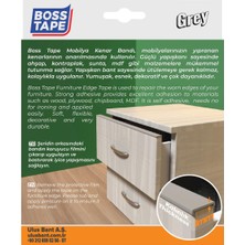 Boss Tape Yapışkanlı Gri Masa Mobilya Kenar Bandı 5 metre