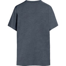Qmari Basic Tişört Bisiklet Yaka Regular Fit Tshirt Erkek Pamuklu Düz  Melanj-Nakişli Q Logo