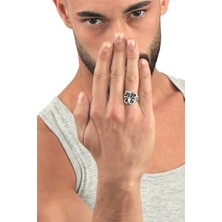 Labalaba Erkek Antik Gümüş Kaplama Ayarlanabilir Yılan Yüzük