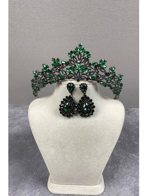 Hayalperest Boncuk Melis Gelin Kına Tacı ve Damla Taşlı Küpe