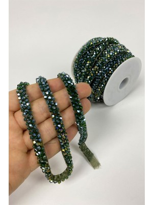 Hayalperest Boncuk Kristal Boncuk Işlemeli Şerit Aplik