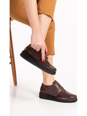 Gondol Hakiki Deri Kadın Kemik Çıkıntısına Özel Ayakkabı VDT.1670 - Kahverengi - 37