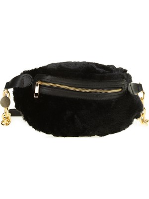 Fabrika Siyah 28x16x5 Kadın Bel Çantası PLUSH-APARE