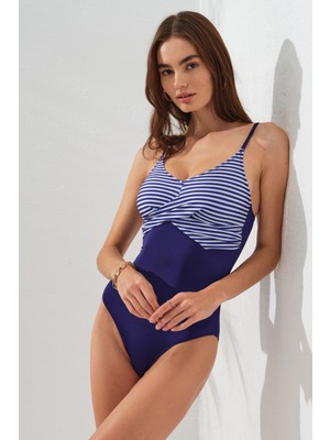 Pierre Cardin Ince Askılı Göğsü Kruvaze Mayo Marin 231118