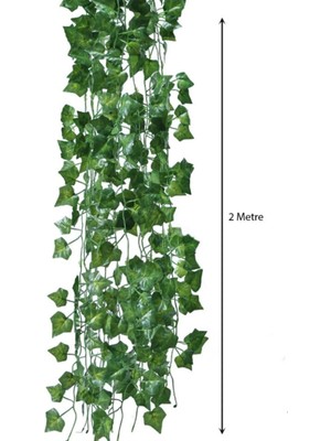 Hayalperest Boncuk 6 Adet Yeşil Yapraklı Yapay Sarmaşık Çiçek 2 Metre