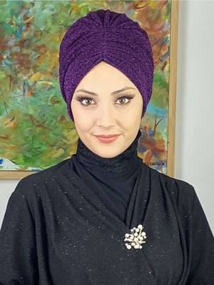 Butik Ambar Sultan Model Mor Büzgülü Dış Bone
