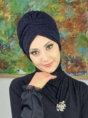 Butik Ambar Sultan Model Siyah Büzgülü Dış Bone