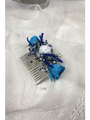 Hayalperest Boncuk Şoklanmış Cipso Yapay Çiçekli Gelin Aksesuarı Saç Tokası