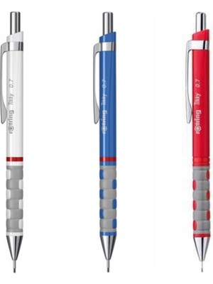 Rotring Tikky Versatil Kalem 0.7 mm Beyaz Mavi Kırmızı Ergonomik Tasarımlı Kalem Seti