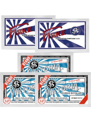 Viktoria Boya Koyu Mavi Viktoria Kumaş Boyası Kot Boyası - 2AD Fiske SABITLEYICI-3AD 25