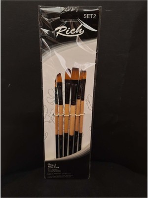 Rich Karışık Fırça Seti SET2 Karma Renkli Sanatsal Malzemeler İçin Özel Tasarım