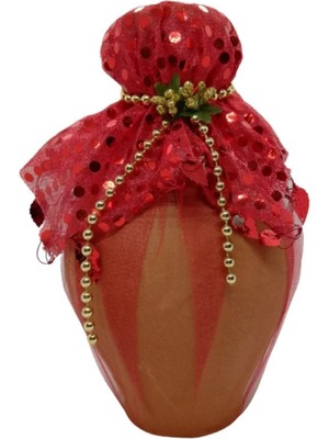 Hayalperest Boncuk Boncuklu Kırmızı Işlemeli Özel Gelin Kına Testisi