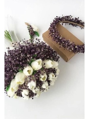 Hayalperest Boncuk Gelin Buketi ve Gelin Taç Damat Yaka Çiçegi