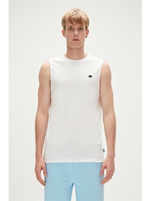 Bad Bear Rowan Tank-Top Beyaz Erkek Atlet Nefes Alabilir Kumaş ile Şık Tasarım