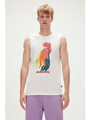 Bad Bear Cockerel Tank-Top Beyaz