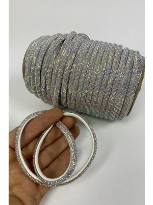 Hayalperest Boncuk Janjanlı Sık Parlak Taşlı Keçe Zeminli Şerit Aplik