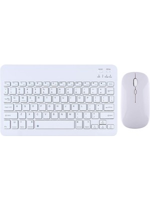 TahTicMer Bluetooth Klavye Mouse Set Bilgisayar Telefon Oyun Konsolu Tüm Cihazlara Uyumlu Akıllı Taşınabilir Şarj Edilebilir Kablosuz Bluetooth Klavye Mause Set