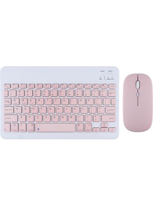 TahTicMer Bluetooth Klavye Mouse Set Bilgisayar Telefon Oyun Konsolu Tüm Cihazlara Uyumlu Akıllı Taşınabilir Şarj Edilebilir Kablosuz Bluetooth Klavye Mause Set