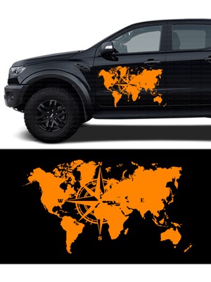 Melek Pazarı Dünya Pusula Off Road Karavan STICKER-S1787