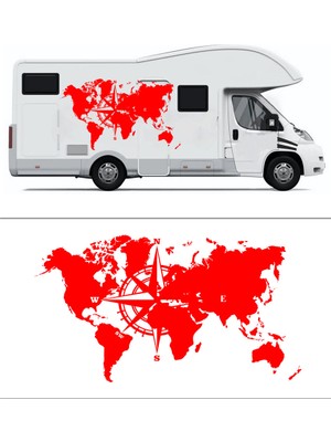 Melek Pazarı Dünya Pusula Off Road Karavan STICKER-S1787