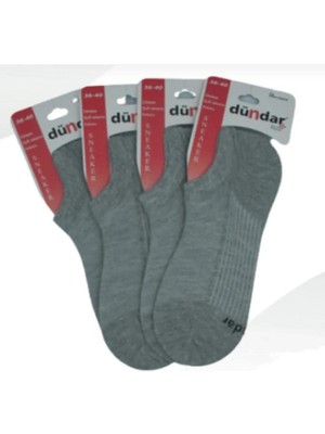 Dündar Unisex 3"lü Gri Pamuk Dikişsiz Sneaker Çorap