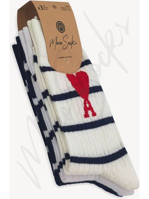 Mono Socks 3'lü Kalp Desenli Sevgililer Gününe Özel Çorap