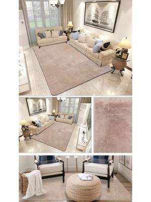 Balat Halı Raschel Carpet Kesme Yolluk Kaymaz Taban Yumuşak Peluş Halı Vizon