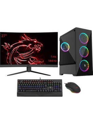 Go Gamer GA1476DF Amd Ryzen 5 5600X 8gb 512GB SSD + 1tb HDD GTX1050TI Windows 10 Pro 27" Masaüstü Bilgisayar