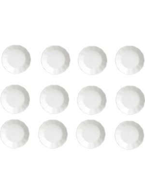 Porland Sade Beyaz Çay Tabağı 12CM 12'li Porland