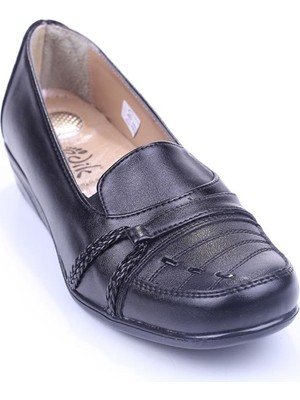 Edik 061 Kadın Siyah Günlük Ortopedik Anne Ayakkabısı