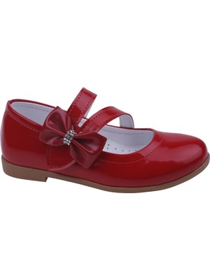 Walkenzo Ortaç 2082 Kız Çocuk Balerin Fiyonk Cırtlı Rugan Babet Ayakkabı