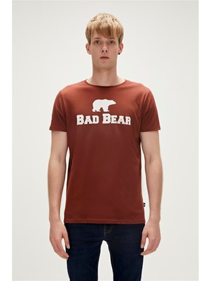 Bad Bear Bear Tee T-Shirt Woody Kahverengi Logo Baskılı Erkek Tişört