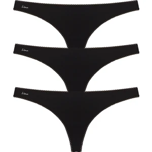 3 Lü Paket Siyah Renk Kadın G String