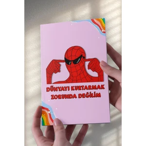 Spiderman Dünyayı Kurtaramam A5 Çizgisiz Defter 50 Syf