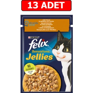 Felix Tavuklu Havuçlu Yaş Kedi Maması 85GR 13 Adet Pouch Kedi Konserve Kedi Islak Maması