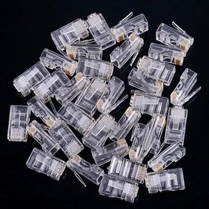 100 Adet Rj 45 Konnektör  Ethernet Ağ Kablosu Kafa Fiş Adaptörü Cat5 CAT5E Cat6 Jakı
